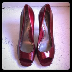 Ruby Red BCBGirls Peep-toe Pumps